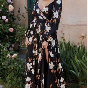 Tristan Maxi Dress Black Floral. L